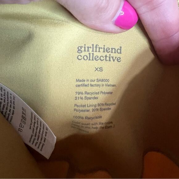 Girlfriend Collective High-Rise Thigh Pocket Compressive Leggings Yellow NEW XS - Picture 6 of 7